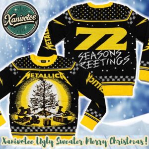 Metallica 72 Seasons Burnt Tree Holiday Pattern Gift For Fan Metal Ugly Christmas Sweater