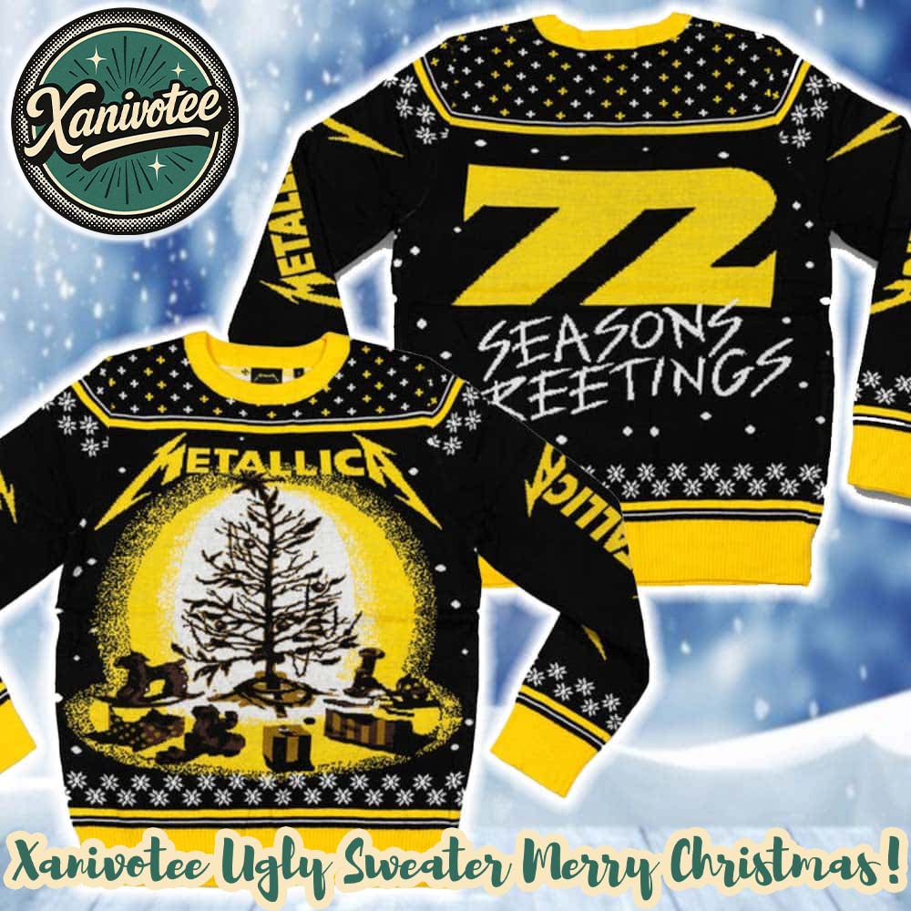 Metallica 72 Seasons Burnt Tree Holiday Pattern Gift For Fan Metal Ugly Christmas Sweater