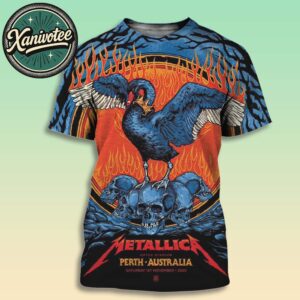 Metallica M72 Perth 2025 Tonight Poster For On Saturday November 1st 2025 In Perth Australia At Optus Stadium Art By Ben Brown All Over Print T-Shirt