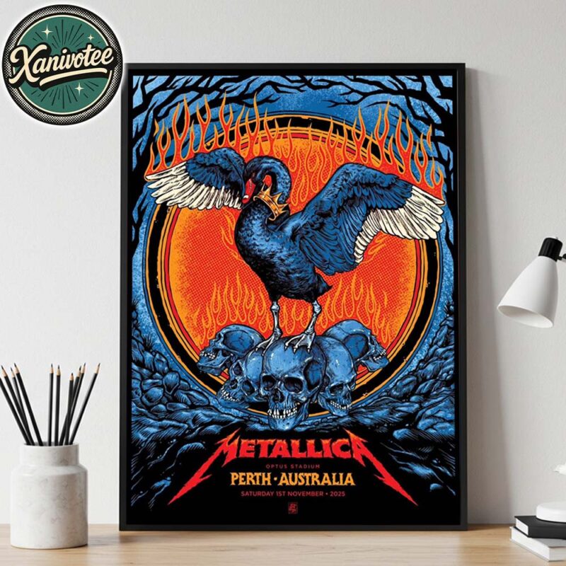 Metallica M72 Perth 2025 Tonight Poster For On Saturday November 1st 2025 In Perth Australia At Optus Stadium Art By Ben Brown Home Decor Poster Canvas