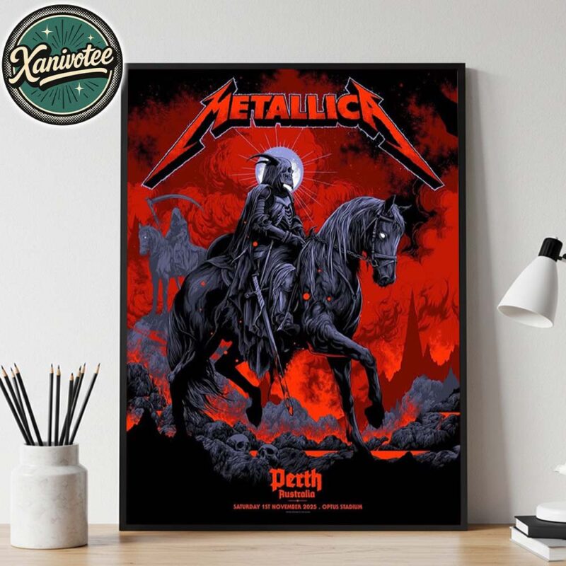 Metallica M72 Perth Pop Up Shop Poster Art By Ken Taylor For Perth Australia At Optus Stadium On November 1 2025 Home Decor Poster Canvas