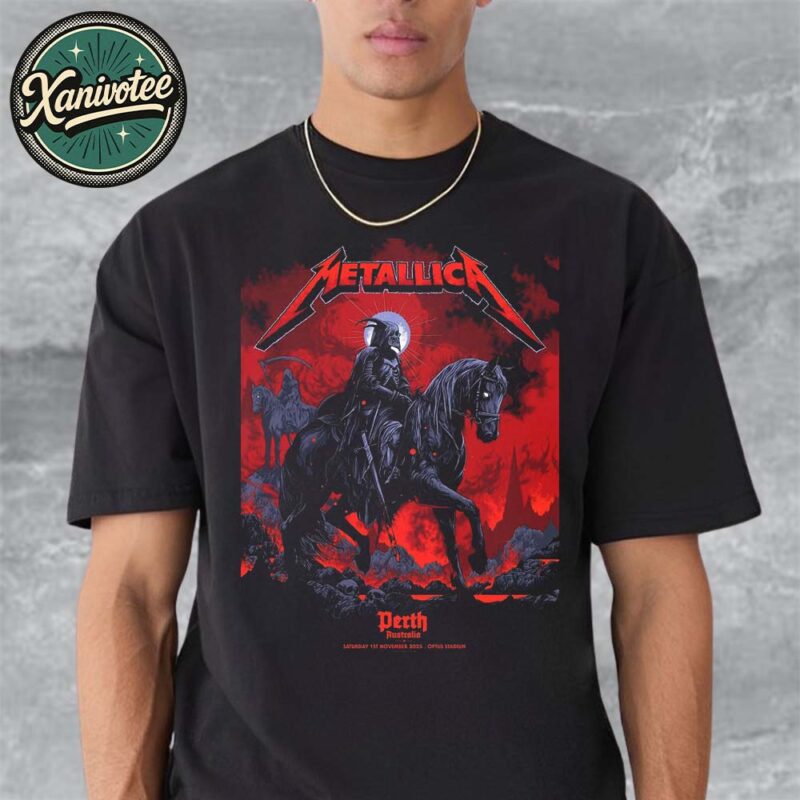Metallica M72 Perth Pop Up Shop Poster Art By Ken Taylor For Perth Australia At Optus Stadium On November 1 2025 Unisex T Shirt