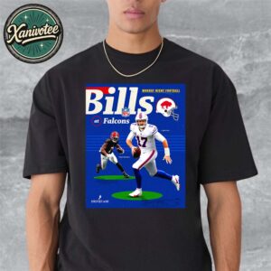 Monday Night Football Poster Buffalo Bills Vs Atlanta Falcons Matchup NFL At Mercedes-Benz Stadium On October 13 2025 T-Shirt