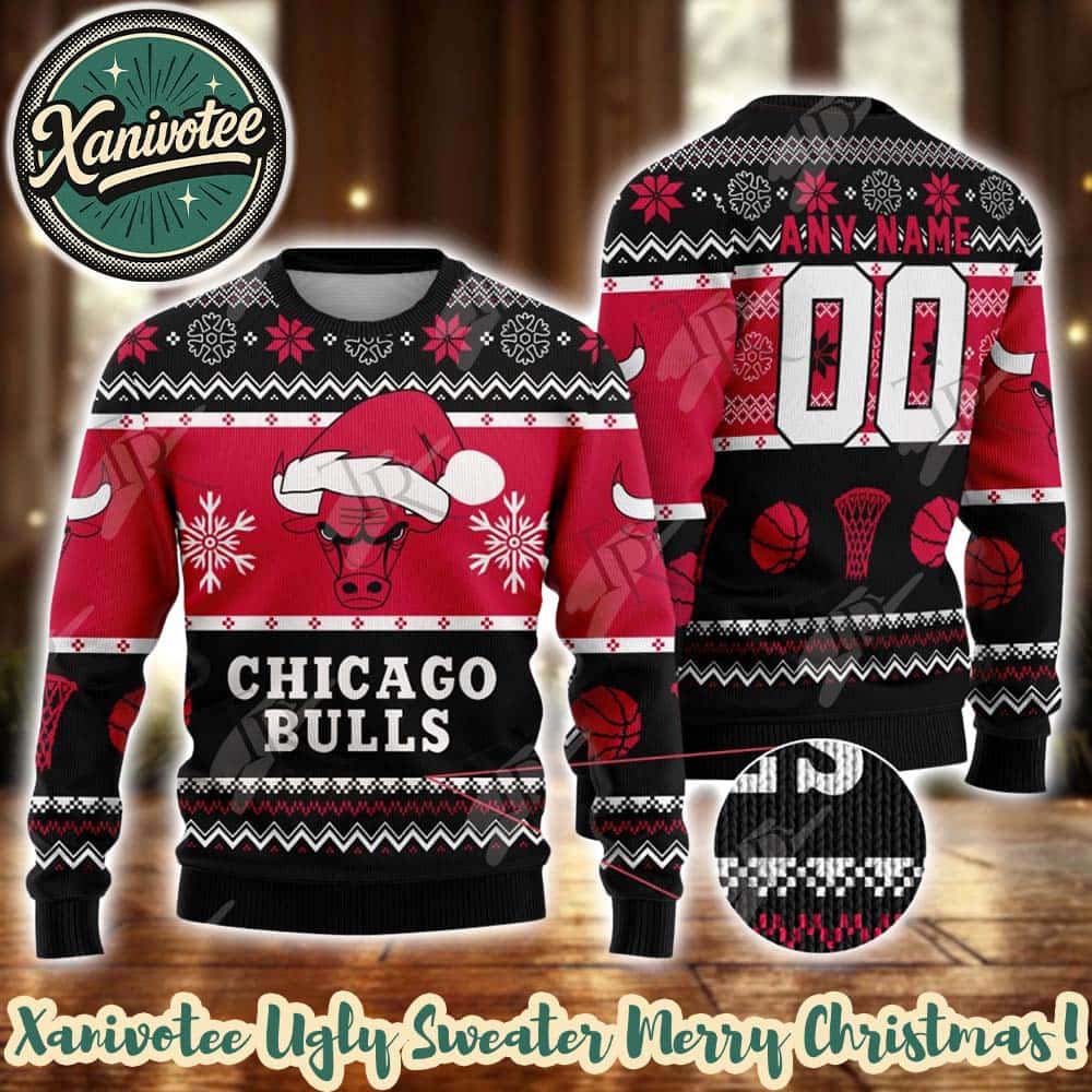 NBA Chicago Bulls Special Custome Name And Number 2025 Knitted Ugly Christmas Sweater NBA Chicago Bulls Special Custome Name And Number 2025 Knitted Ugly Christmas Sweater