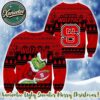 NC State Wolfpack HO HO HO NCAA Custome Name And Number 2025 Knitted Ugly Christmas Sweater