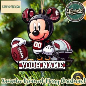 NCAA Arkansas Razorbacks x Mickey Mouse Ornament Custom Your Family Name 2025