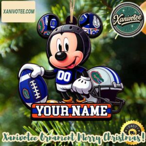 NCAA Florida Gators x Mickey Mouse Ornament Custom Your Family Name 2025