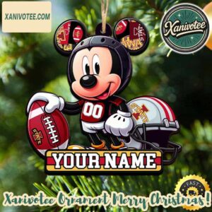 NCAA Iowa State Cyclones x Mickey Mouse Personalized Christmas 2025 Tree Decoration Holiday Christmas Ornament