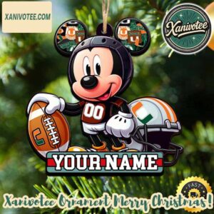 NCAA Miami Hurricanes x Mickey Mouse Christmas Gifts Tree Decorations Ornament 2025