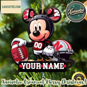 NCAA Nebraska Cornhuskers x Mickey Mouse Ornament Custom Your Family Name 2025