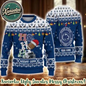 NCAA Penn State Nittany Lions HO HO HO Holiday Christmas Xmas Ugly Christmas Sweater 2025
