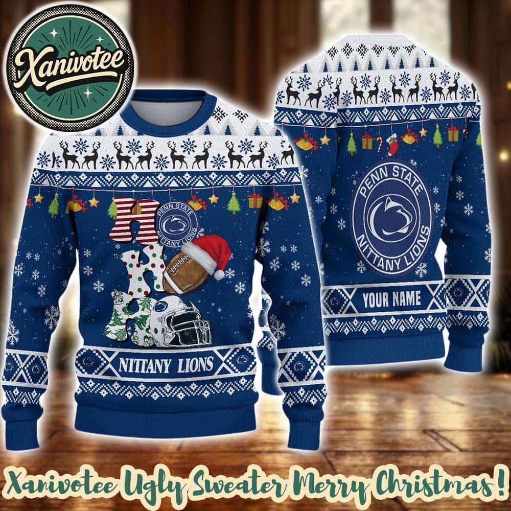 NCAA Penn State Nittany Lions HO HO HO Holiday Christmas Xmas Ugly Christmas Sweater 2025 NCAA Penn State Nittany Lions HO HO HO Holiday Christmas Xmas Ugly Christmas Sweater 2025