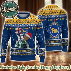 NCAA Pittsburgh Panthers HO HO HO Christmas 2025 Custom Ugly Christmas Sweater Gift
