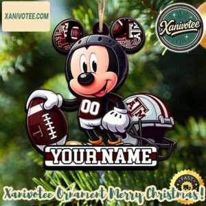 NCAA Texas A And M Aggies With Mickey Mouse NCAA Christmas 2025 Tree Decoration Ornament
