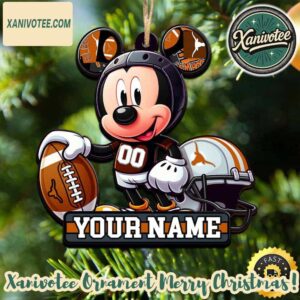 NCAA Texas Longhorns With Mickey Mouse NCAA Christmas 2025 Tree Decoration Ornament