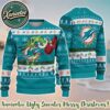 NFL Miami Dolphins Logo Football Team Special Xmas Cozy Knitted Ugly Christmas Sweater 2025 For Winter Holidays