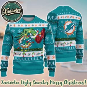 NFL Miami Dolphins Special Grinchs Hand Football Unique Personalized Christmas 2025 Ugly Sweater Keepsake