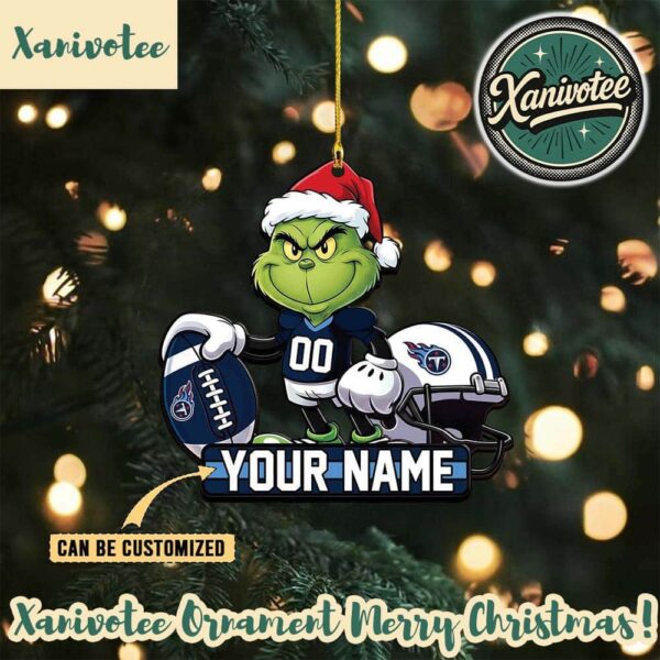 NFL Tennessee Titans x The Grinch Holiday Christmas Xmas Ornament 2025