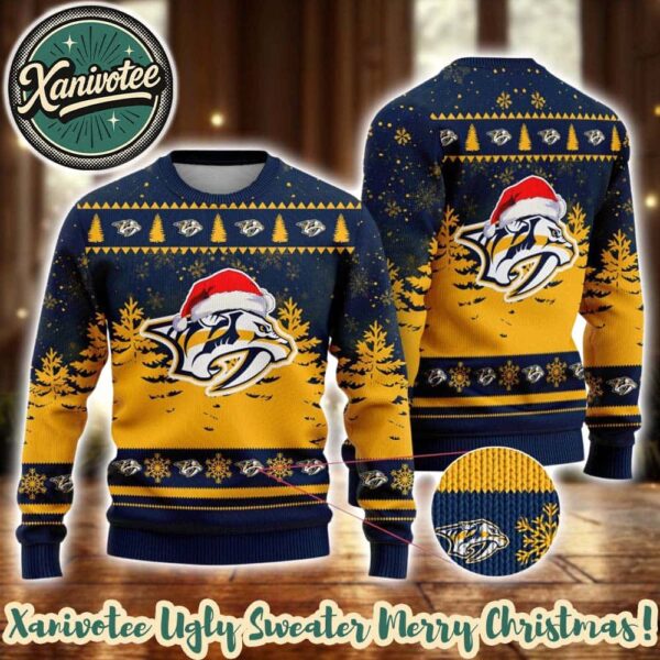 NHL Nashville Predators Personalized Christmas 2025 Holiday Ugly Christmas Sweater