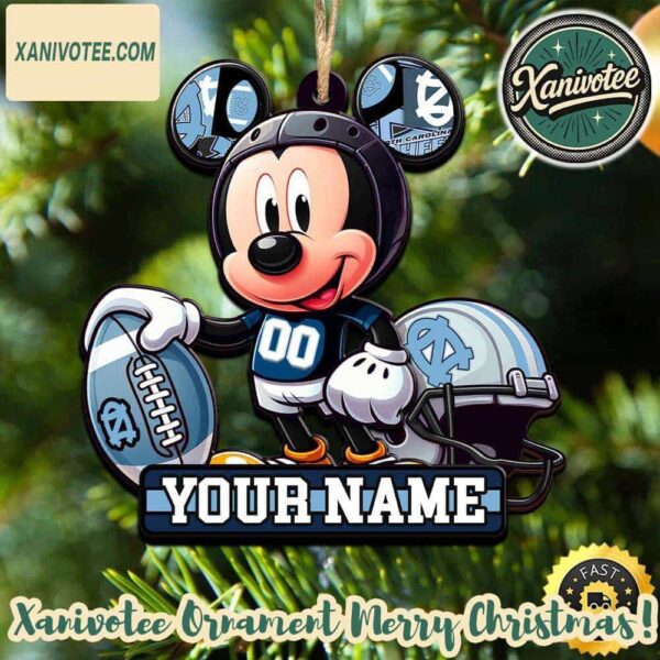 North Carolina Tar Heels NCAA x Mickey Mouse Christmas 2025 Tree Decoration Ornament