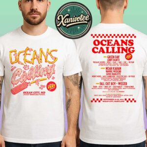 Oceans Calling Festival 2025 Fries Lineup Tee For Ocean City MD At Ocean City Maryland On September 26-28 2025 White T-Shirt