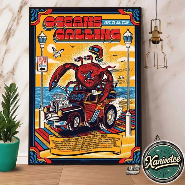 Oceans Calling Festival 2025 In Ocean City MD Commemorative Poster For Ocean City Maryland On September 26-28 2025 Home Decor Poster Canvas