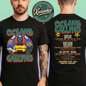Oceans Calling Festival 2025 Rollercoaster Lineup Tee For Ocean City MD At Ocean City Maryland On September 26-28 2025 Long Sleeve T-Shirt