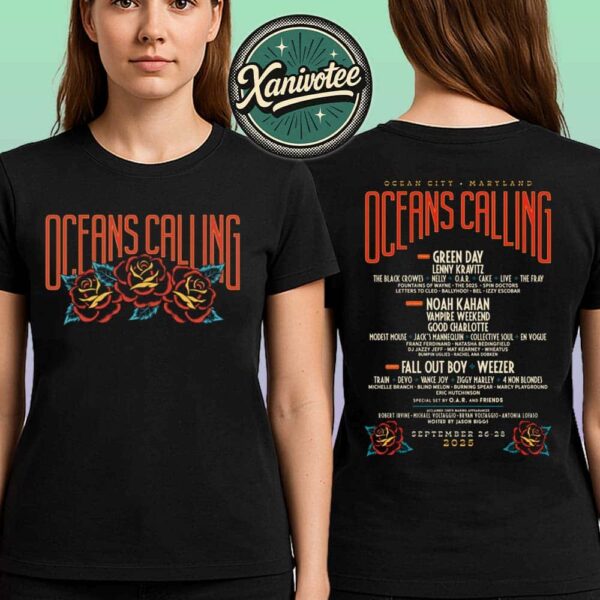 Oceans Calling Festival 2025 Womens Rose Lineup Crop Tee For Ocean City MD At Ocean City Maryland On September 26-28 2025 T-Shirt