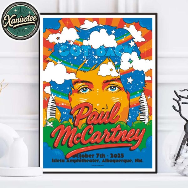 Paul McCartney Got Back 2025 Albuquerque Event Poster In New Mexico At Isleta Amphitheater On October 7th 2025 Home Decor Poster Canvas