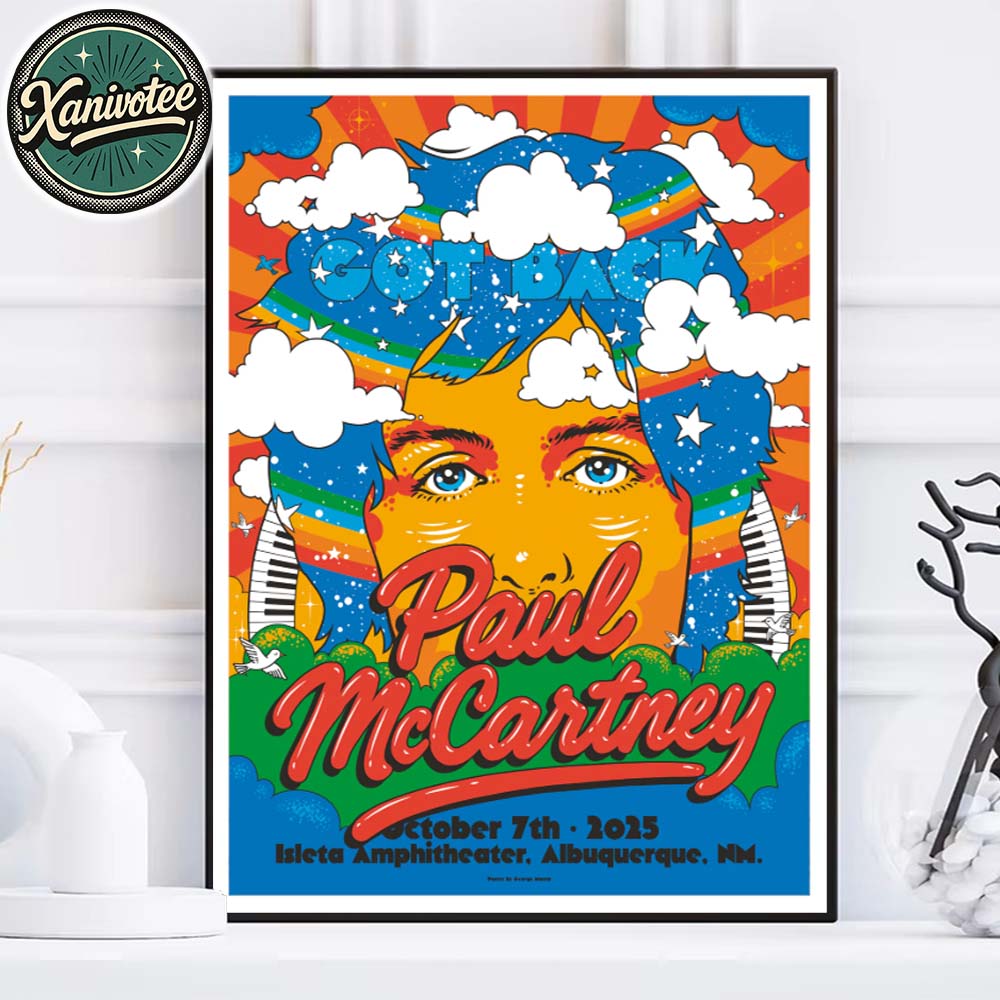 Paul McCartney Got Back 2025 Albuquerque Event Poster In New Mexico At Isleta Amphitheater On October 7th 2025 Home Decor Poster Canvas