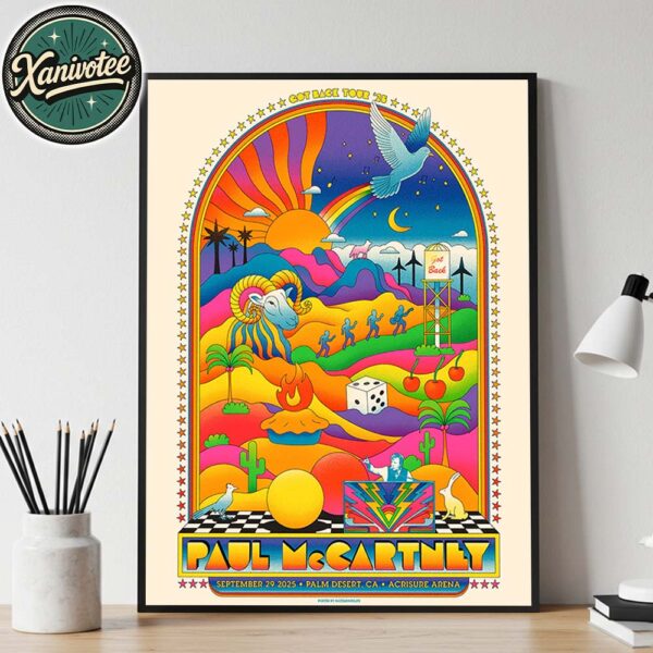 Paul McCartney Got Back 2025 Palm Desert Event Poster For Acrisure Arena In California September 29 2025 Home Decor Poster Canvas