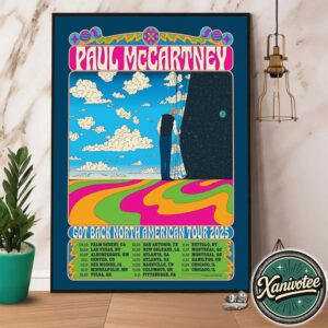 Paul McCartney Poster Got Back North American Tour 2025 Dates List For September October And November Home Decor Poster Canvas