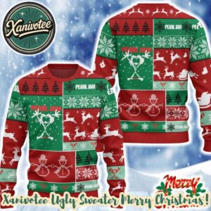 Pearl Jam Festive Red Green Holiday Jumper for Fans 2025 Personalized Christmas Ugly Christmas Sweater Gift For Men And Women