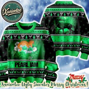 Pearl Jam Grunge Spirit in Green Pattern Gift For Fan Knitted Ugly Christmas Sweater