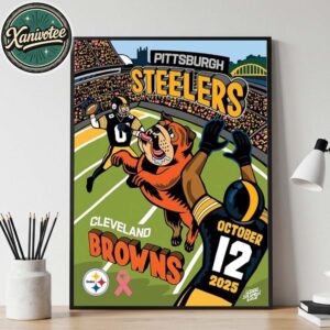 Pittsburgh Steelers Vs Cleveland Browns Matchup NFL Poster For Week 6 On Sunday October 12th 2025 Home Decor Poster Canvas