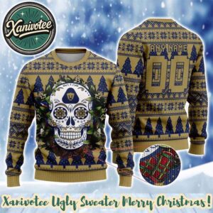 Pumas UNAM LIGA MX Special Sugar Skull Ugly Christmas Sweater Gift For Holiday 2025