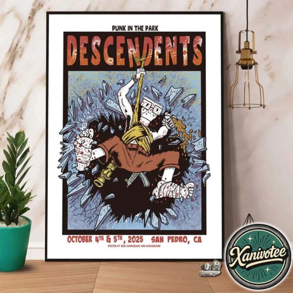 Punk In The Park 2025 x Descendents San Pedro CA Poster For Berth 46 3011 Miner St On October 4th And 5th 2025 Home Decor Poster Canvas