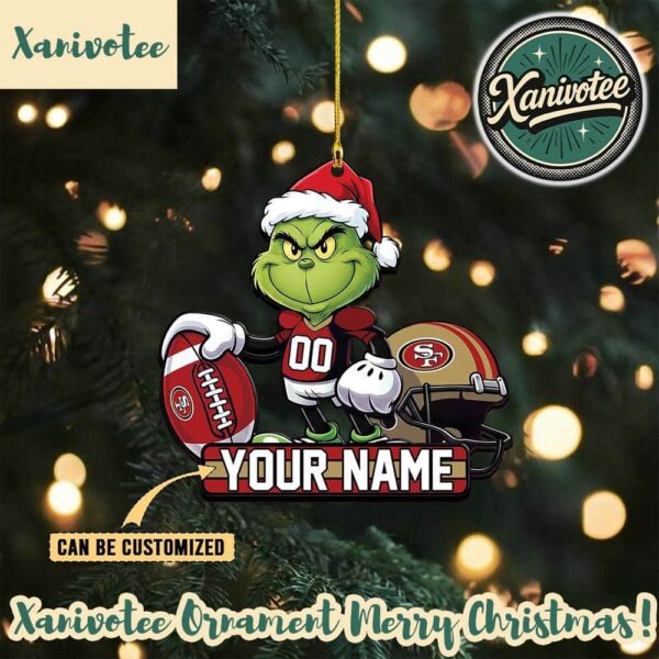 San Francisco 49ers x The Grinch Christmas 2025 Tree Decoration NFL Ornament