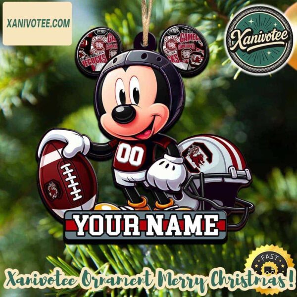 South Carolina Gamecocks x Mickey Mouse NCAA Personalized Christmas 2025 Tree Decoration Holiday Christmas Ornament