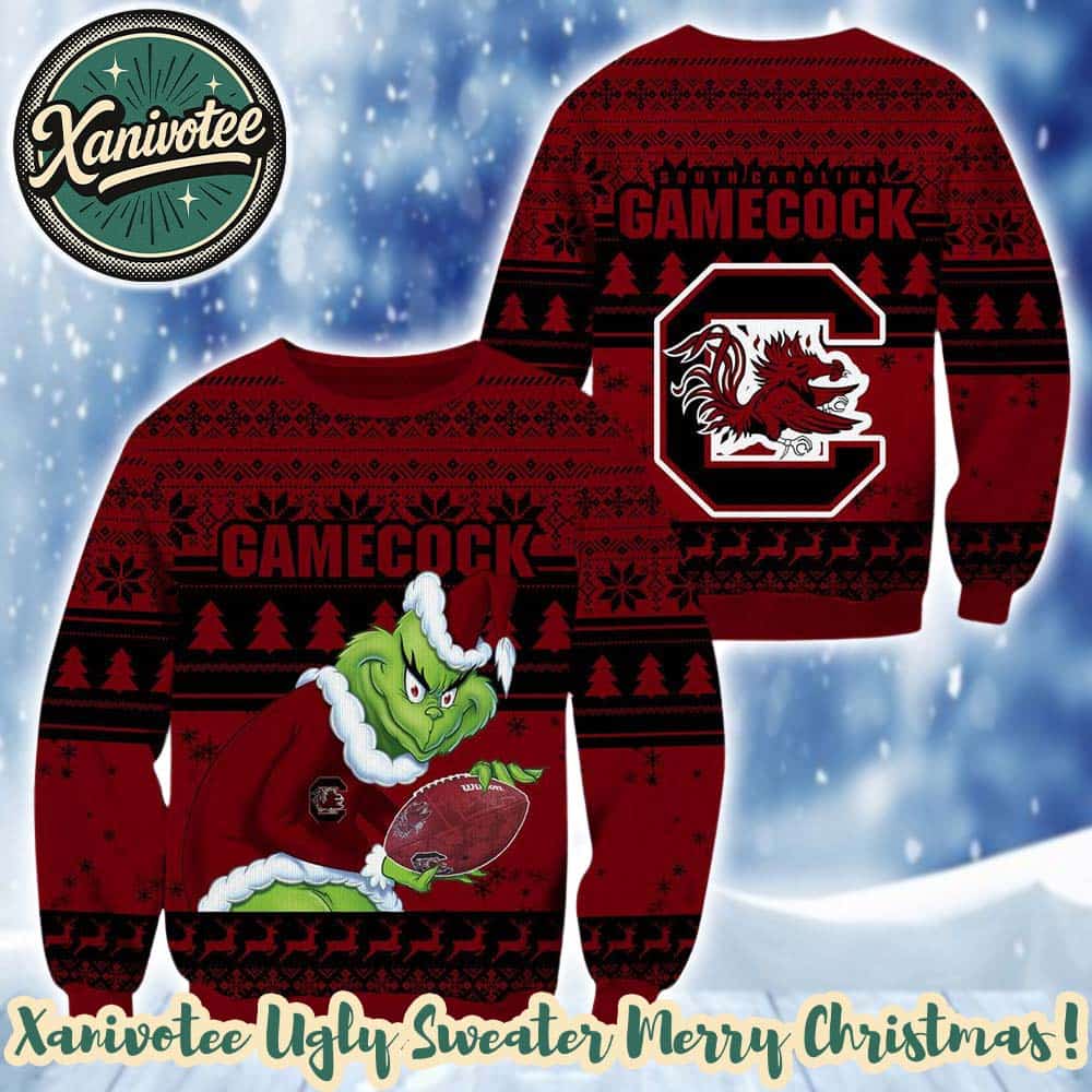 South Carolina Gamecocks x NCAA Grinch Holiday Christmas Xmas Ugly Christmas Sweater 2025 South Carolina Gamecocks x NCAA Grinch Holiday Christmas Xmas Ugly Christmas Sweater 2025
