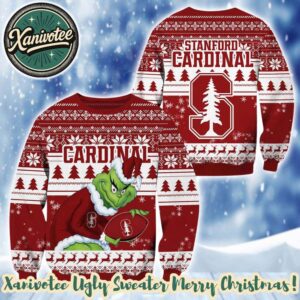 Stanford Cardinal x NCAA Grinch Holiday Christmas Xmas Ugly Christmas Sweater 2025