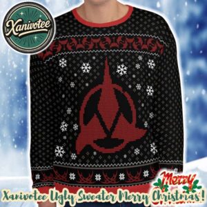 Star Trek Klingon Pattern Christmas Gift 2025 Custom Ugly Christmas Sweater