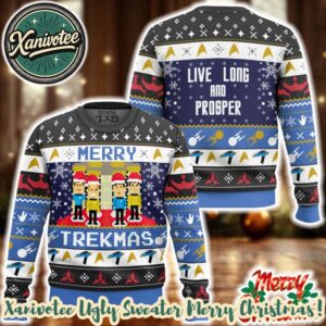 Star Trek Merry Trekmas Star Trek 2025 Knitted Ugly Christmas Sweater