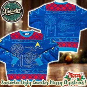 Star Trek Schematics Holiday Knit Holiday Christmas Xmas Ugly Christmas Sweater 2025