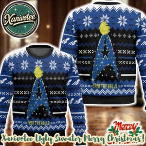 Star Trek The Halls Blue Holiday Christmas Xmas Ugly Christmas Sweater