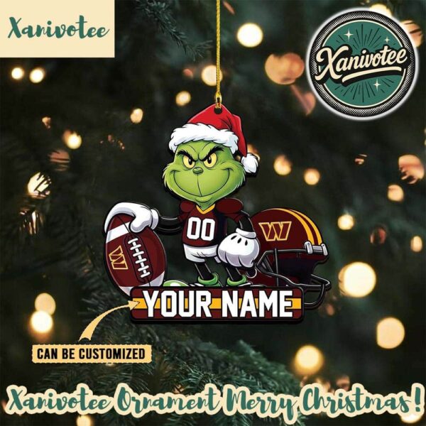 Washington Commanders x The Grinch NFL Christmas Ornament For Home Decoration 2025