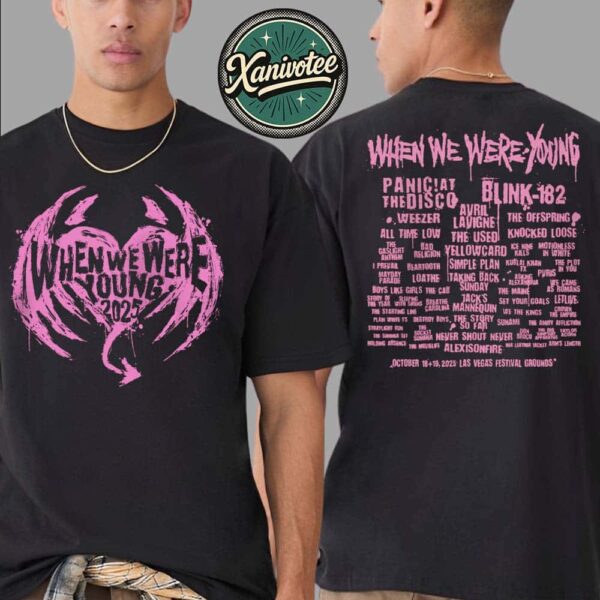 When We Were Young Festival 2025 Winged Heart Lineup Boxy Tee For Las Vegas Festival Grounds In Las Vegas NV On October 18th And 19th 2025 T-Shirt