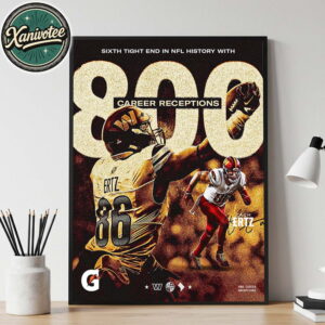 Zach Ertz Sixth Tight End In NFL History With To 800 Career Receptions Home Decor Poster Canvas